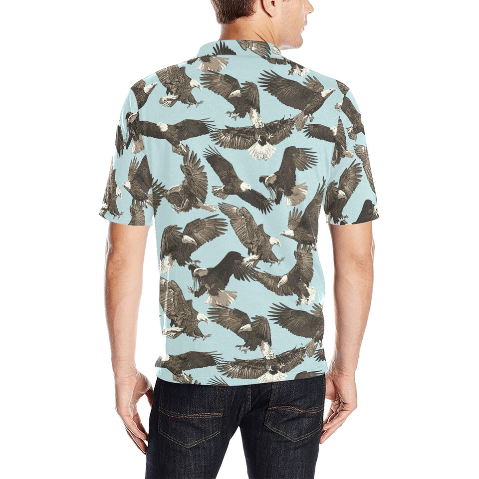 Eagle Pattern Print Design 01 Men's All Over Print Polo Shirt