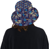 Blue japanese pattern cloud wave flower Unisex Bucket Hat