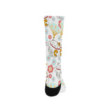 Maneki neko cat fan sakura Crew Socks