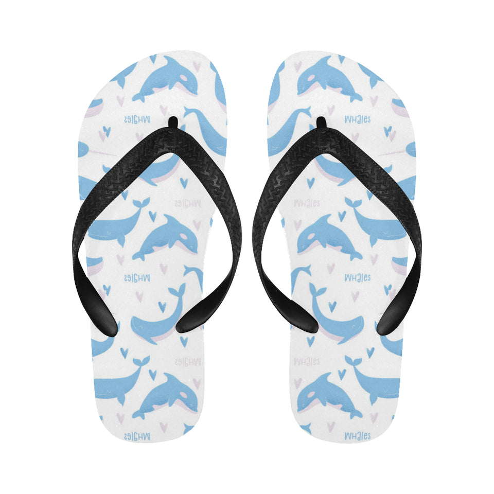 Blue whale pattern Unisex Flip Flops