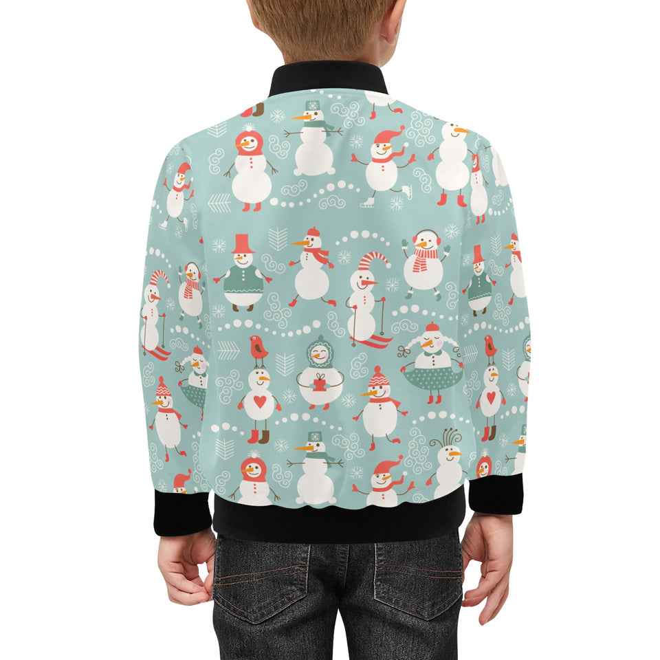Cute snowman pattern Kids' Boys' Girls' Bomber Jacket