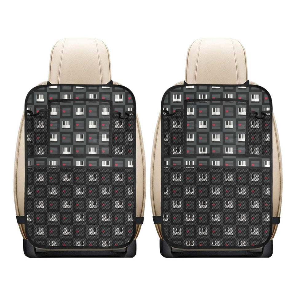 Piano Pattern Print Design 05 Car Seat Back Organizer