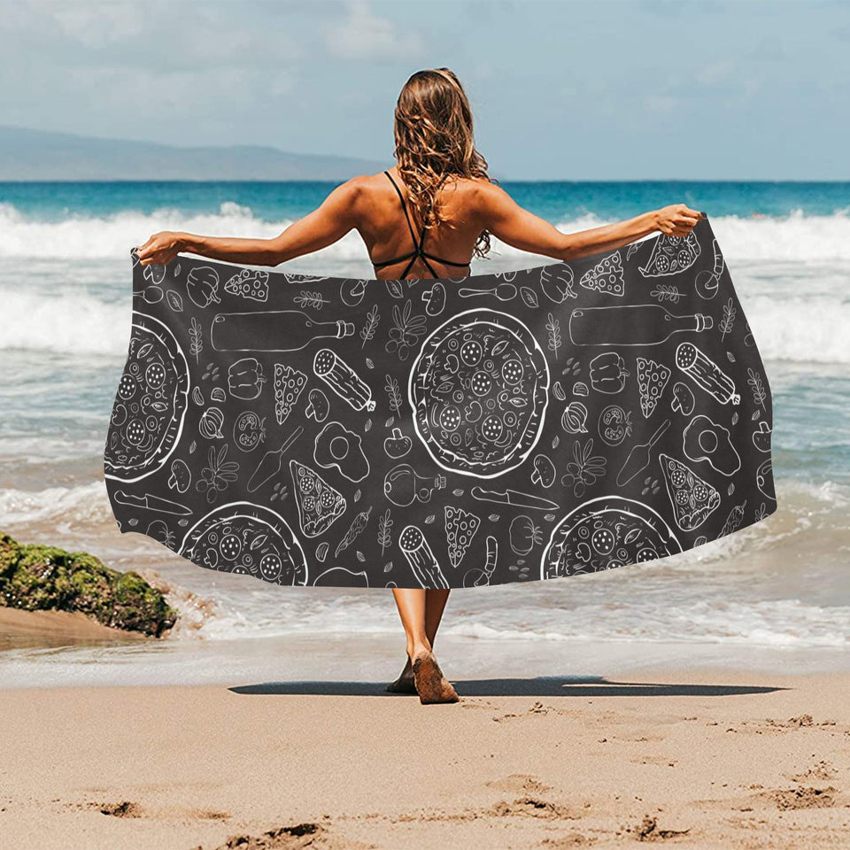 Pizza pattern Beach Towel