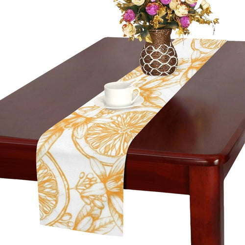 hand drawn orange fruit pattern Table Runner