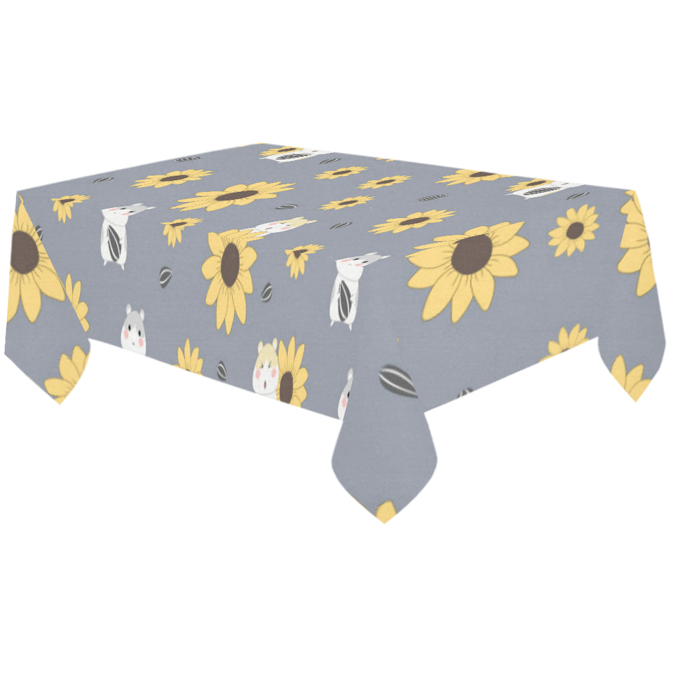 Cute hamster sunflower pattern background Tablecloth