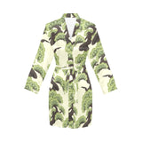 Bonsai pattern Women's Long Sleeve Belted Night Robe