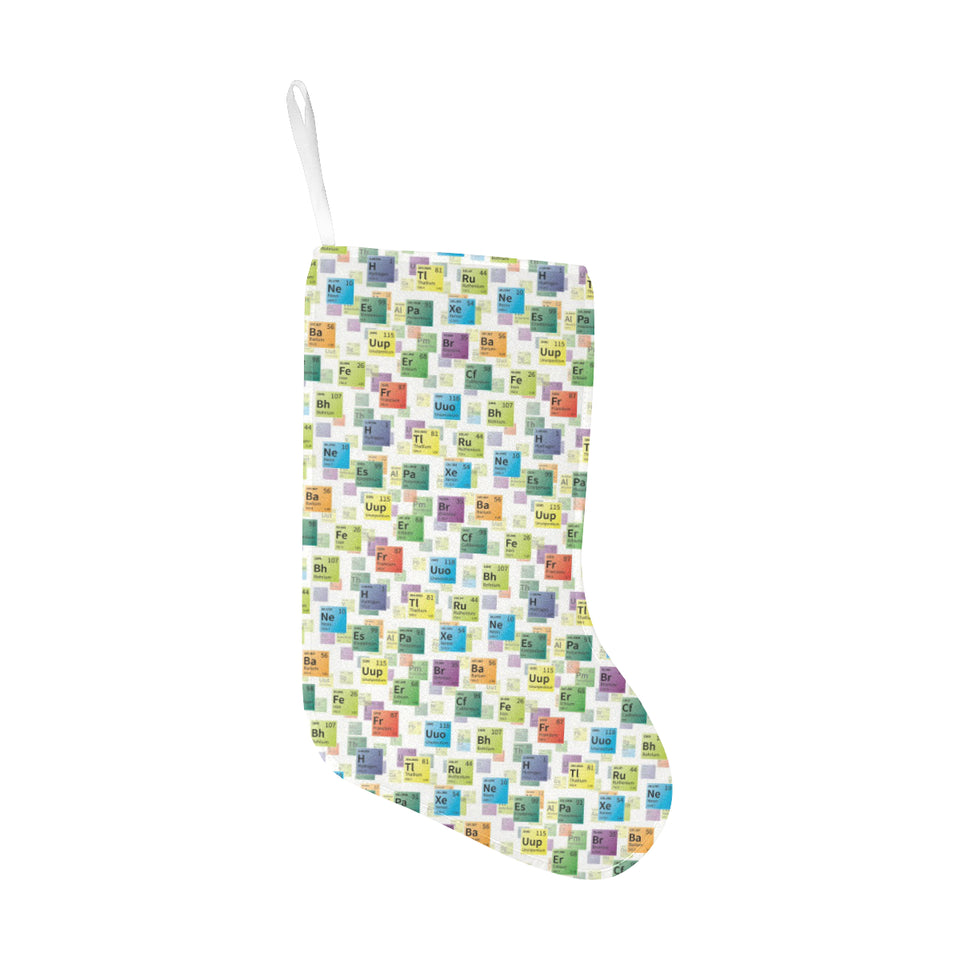 Chemistry Periodic Table Pattern Print Design 05 Christmas Stocking