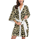 Leopard print design pattern Women's Short Kimono Robe