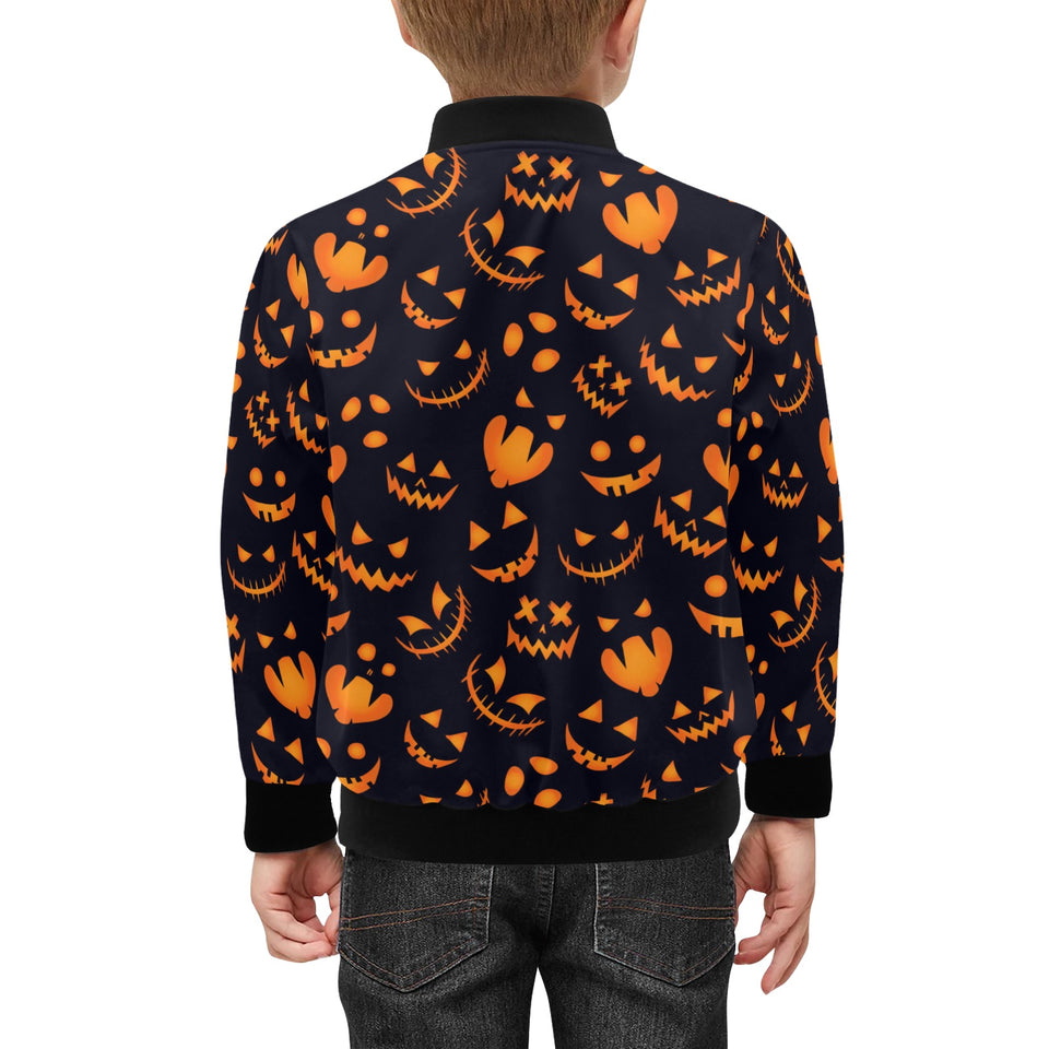 Halloween pattern Pumpkin background Kids' Boys' Girls' Bomber Jacket