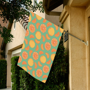 orange fruit pattern green background House Flag Garden Flag