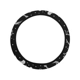 Hand drawn space rocket star planet Car Steering Wheel Cover