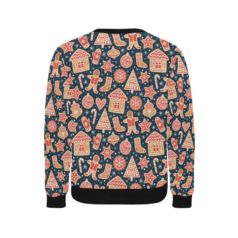 Christmas gingerbread cookie pattern Men's Crew Neck Sweatshirt