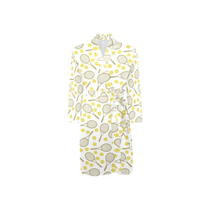 Tennis Pattern Print Design 02 Men's Long Sleeve Belted Night Robe