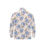 Cute peacock pattern Men's Long Sleeve Polo Shirt