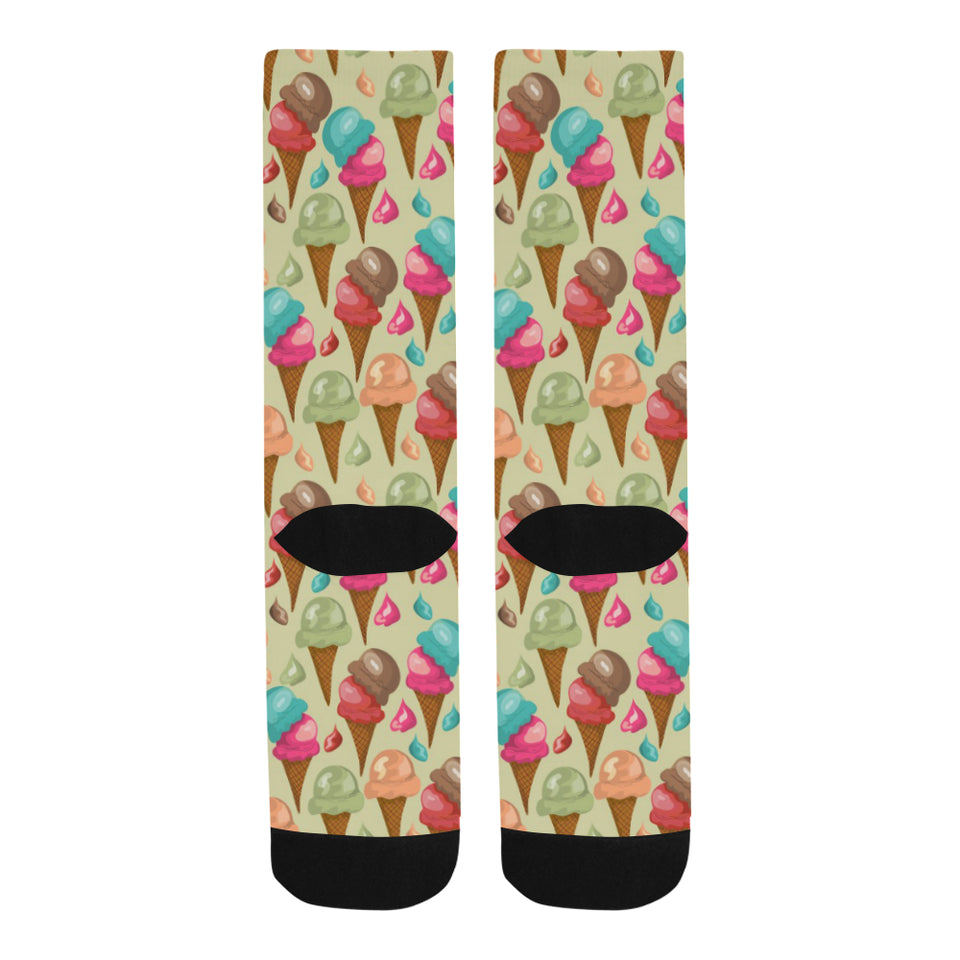 Colorful ice cream pattern Crew Socks