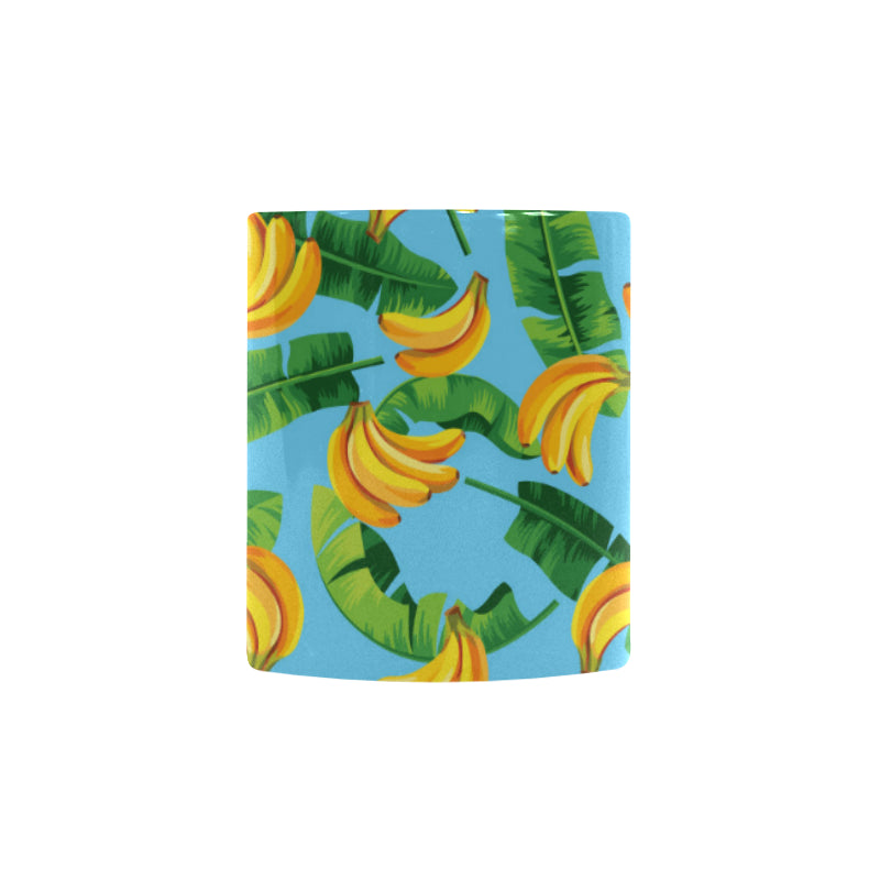 banana leaves banana design pattern Morphing Mug Heat Changing Mug