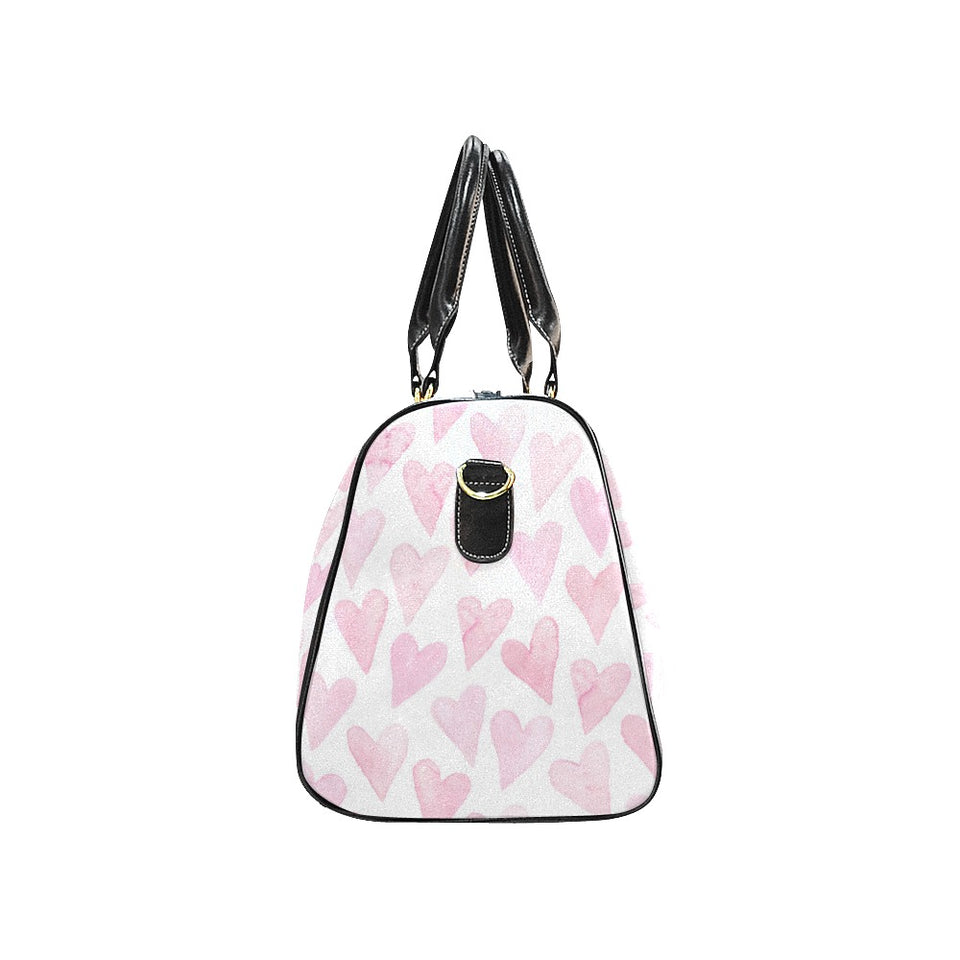 Watercolor pink heart pattern Travel Bag