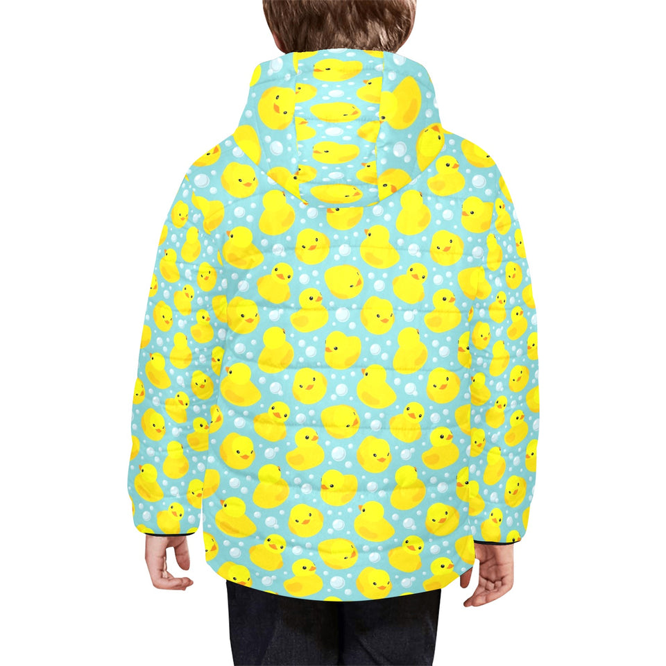Duck Pattern Print Design 03 Kids' Boys' Girls' Padded Hooded Jacket