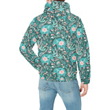 Elephants jungle pattern Men's Padded Hooded Jacket