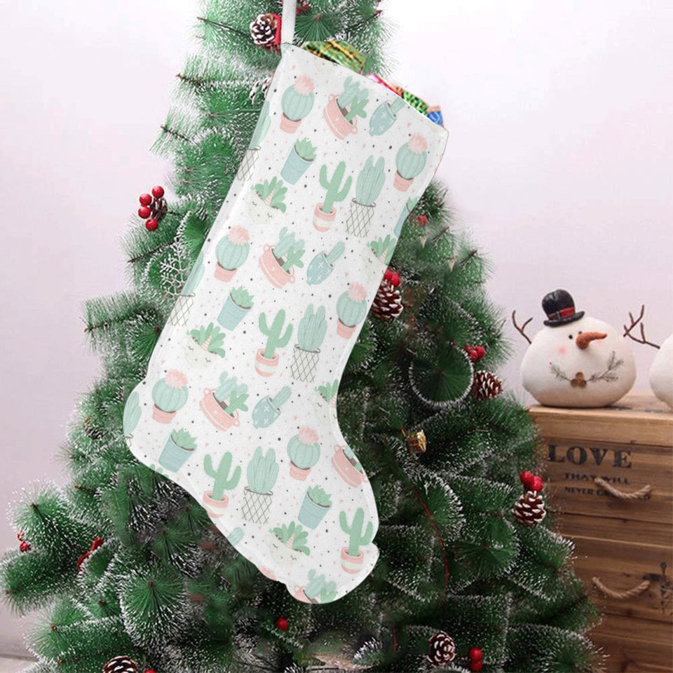 Pastel color cactus pattern Christmas Stocking