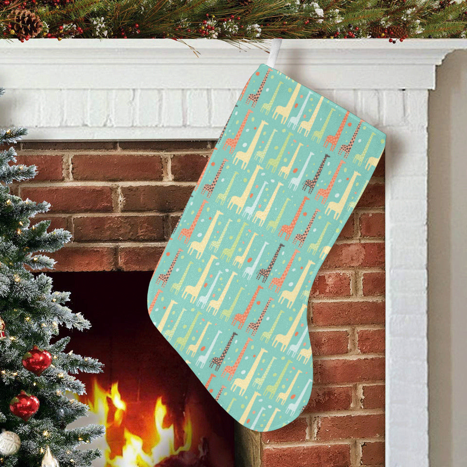 Giraffe Pattern Print Design 01 Christmas Stocking