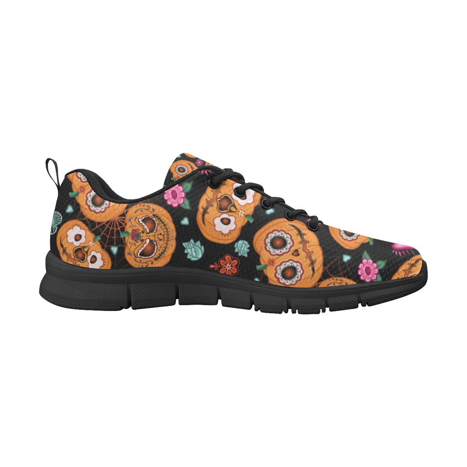 Pumpkin flowers spiderweb Halloween theme Men's Sneaker Shoes