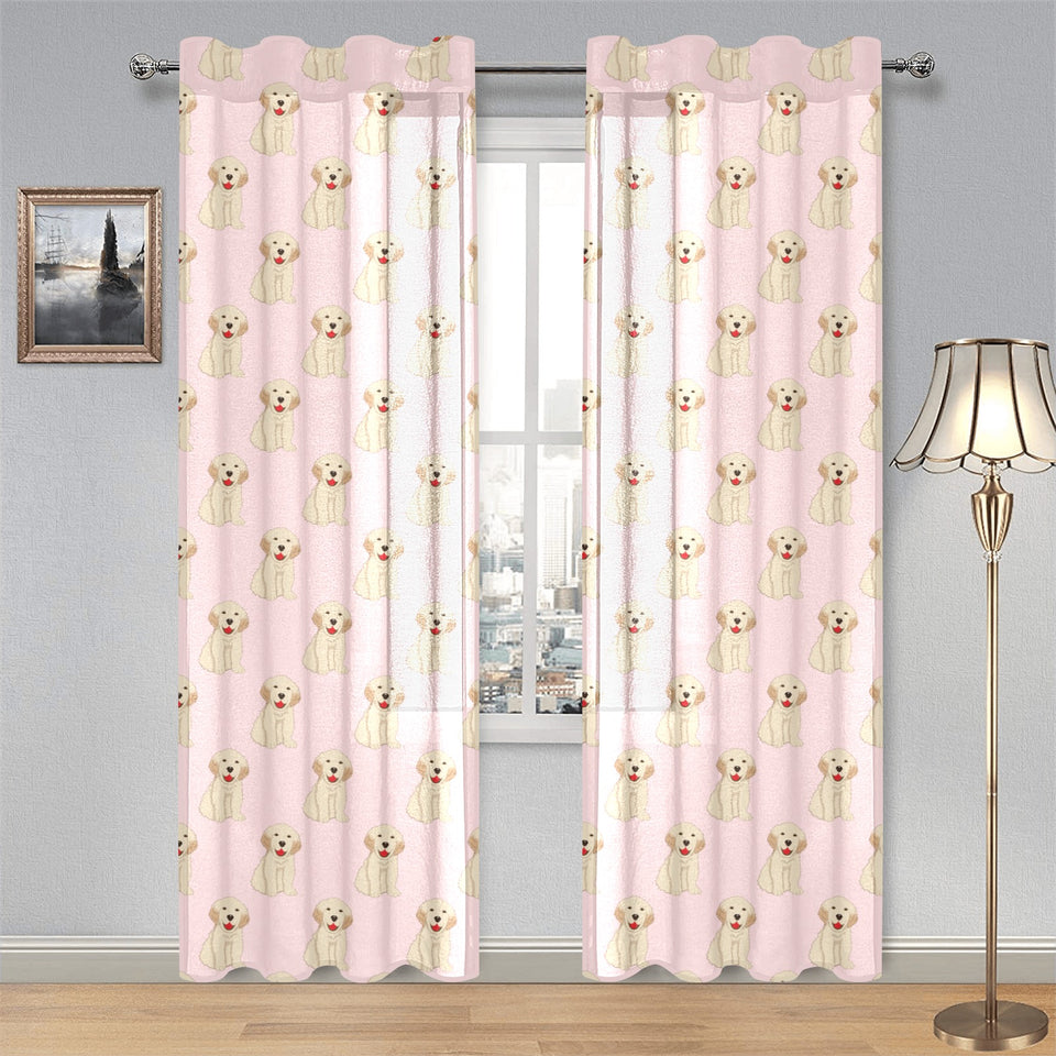 Golden Retriever Pattern Print Design 02 Gauze Curtain