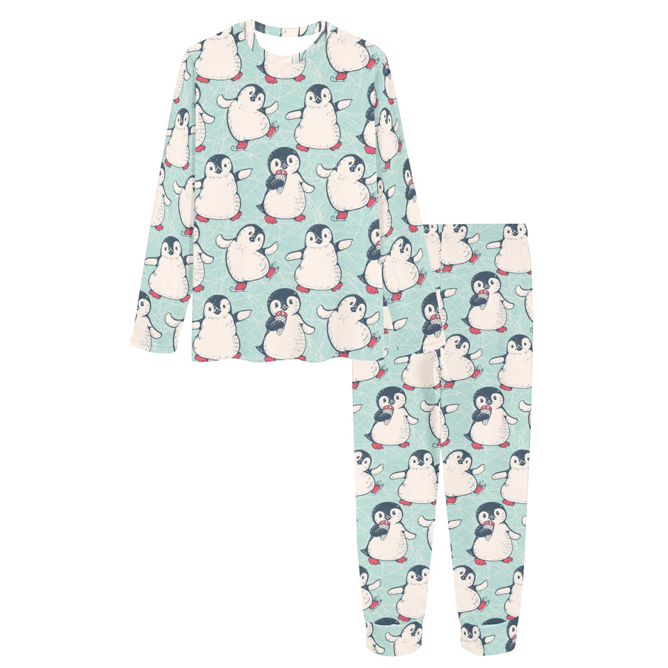Cute Penguin pattern Women's All Over Print Pajama Set