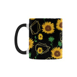 sunflower golden polygonal shapes Morphing Mug Heat Changing Mug
