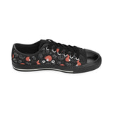 fox sleeping fox pattern Men's Low Top Canvas Shoes Black