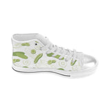 Cucumber sketch pattern Women's High Top Canvas Shoes White