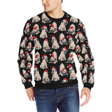 Christmas Pugs Santa_s red cap pattern Men's Crew Neck Sweatshirt