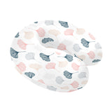 Black Gray Cream coral ginkgo leaves pattern U-Shaped Travel Neck Pillow