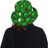 Frog waterlily pattern Unisex Bucket Hat