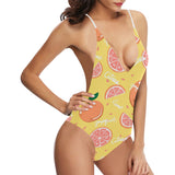 Grapefruit yellow background Women's One-Piece Swimsuit