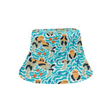 Cute sea otters fishe sea urchin pattern Unisex Bucket Hat