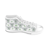 Hand drawn Koala leaves pattern Men's High Top Canvas Shoes White