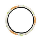 Cute brown pomeranian paw leave bone pattern Car Steering Wheel Cover