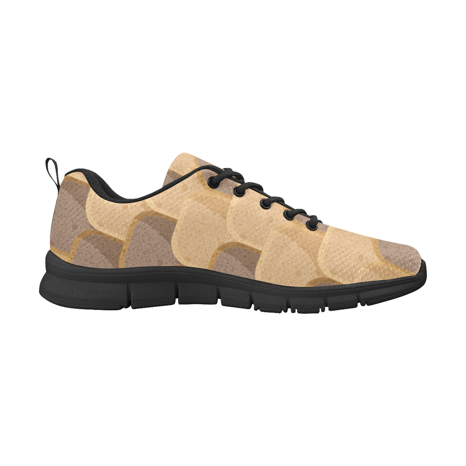 Bread Toast Pattern Print Design 04 Men's Breathable Sneakers ( Model 055)