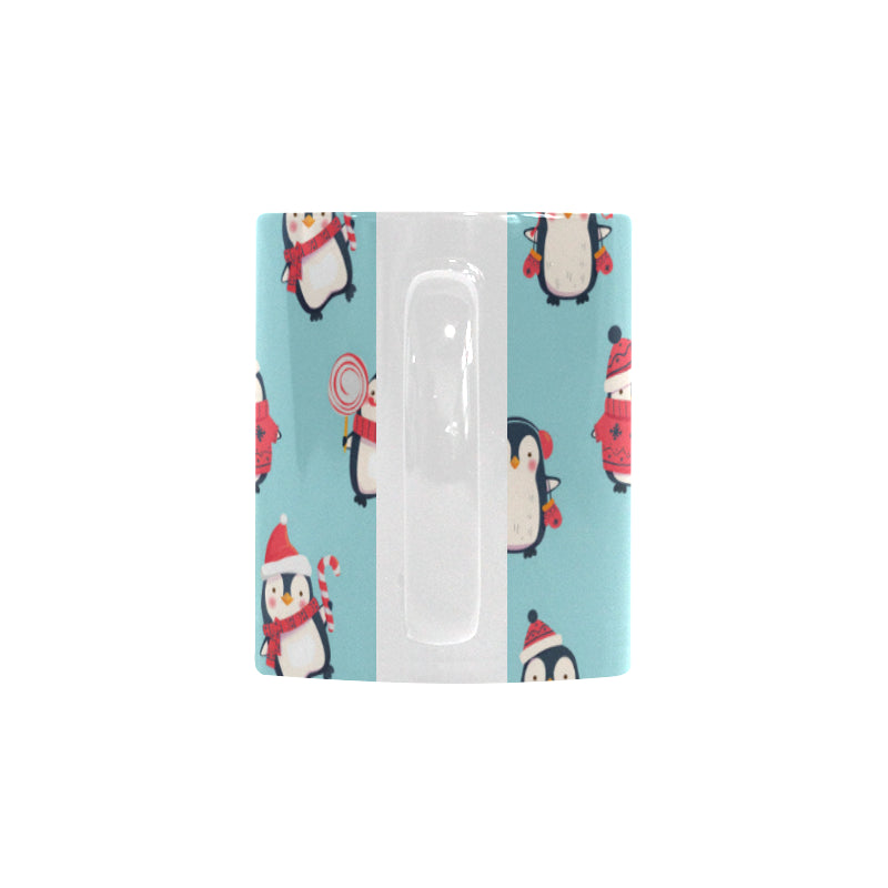 Cute penguin christmas  design pattern Classical White Mug (Fulfilled In US)