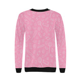 Sweet candy pink background Women's Crew Neck Sweatshirt