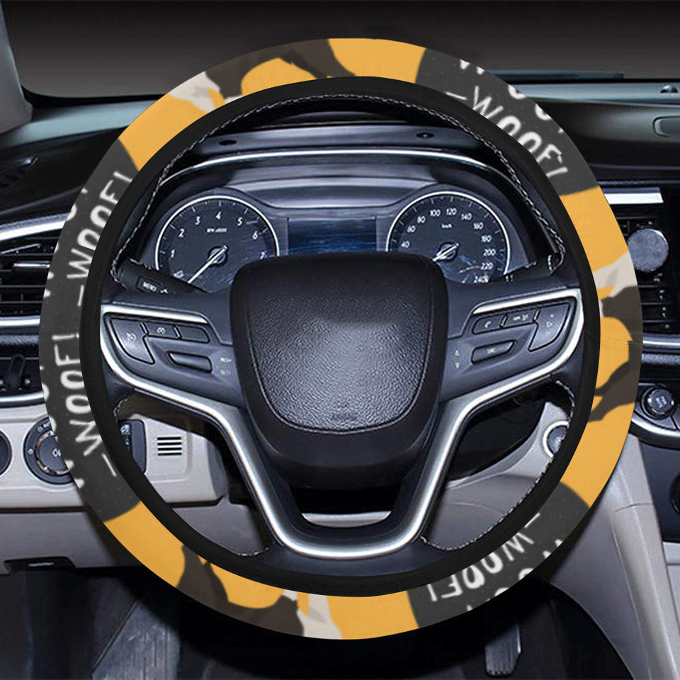 Boston terrier design pattern Car Steering Wheel Cover
