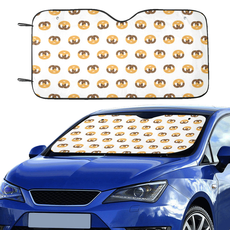 Pretzels Pattern Print Design 02 Car Sun Shade