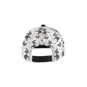 Boston terrier dog hearts vector pattern All Over Print Snapback Cap