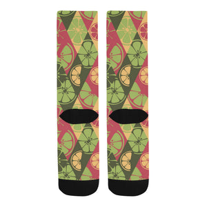Cool Geometric lime pattern Crew Socks