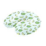 Durian pattern blue background U-Shaped Travel Neck Pillow