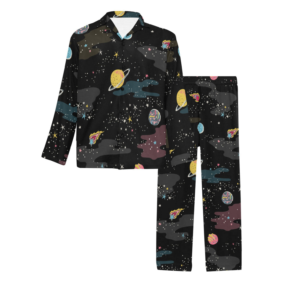 space pattern Men's Long Pajama Set