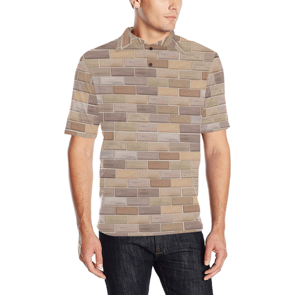 Brick Printed Pattern Print Design 01 Men's All Over Print Polo Shirt