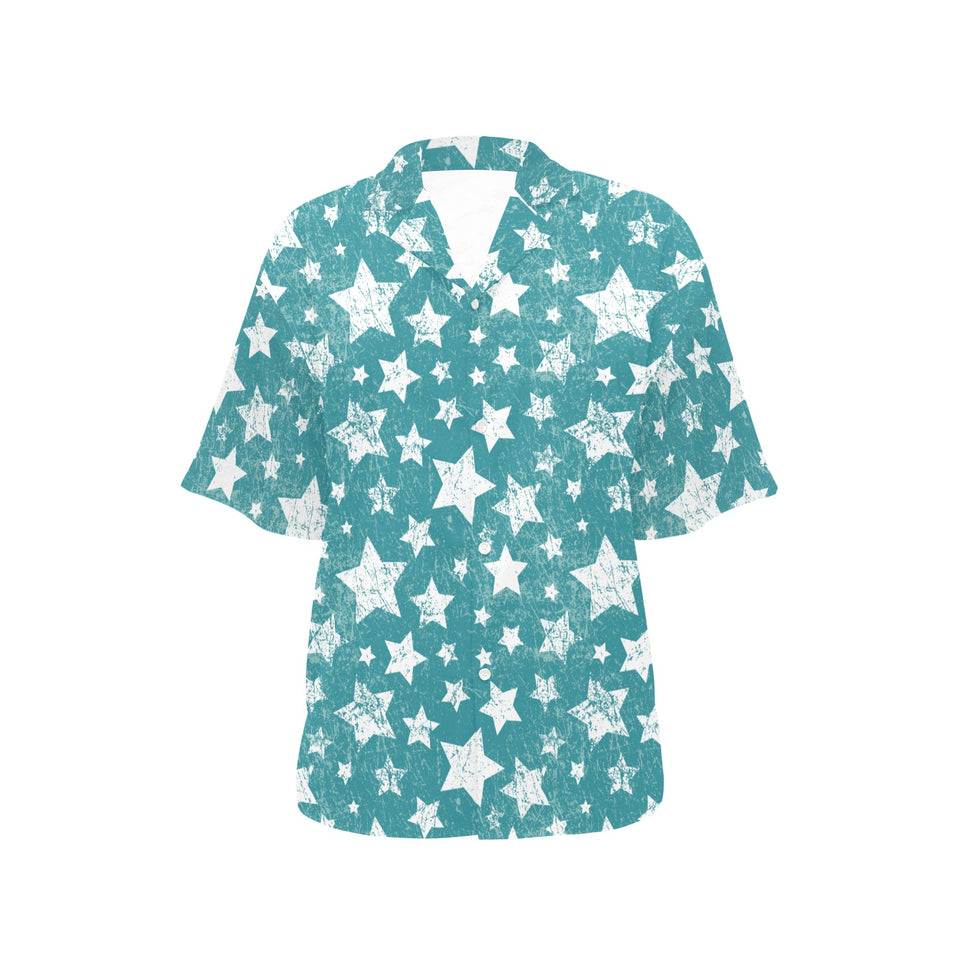 Vintage star pattern Women's All Over Print Hawaiian Shirt