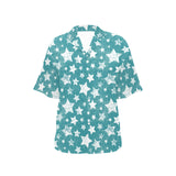 Vintage star pattern Women's All Over Print Hawaiian Shirt